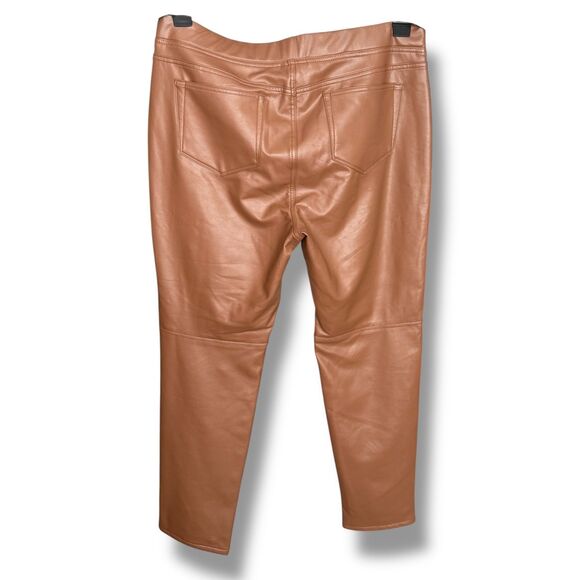 J.Jill Faux Leather Pull-On Pants Hickory Brown Size Large NWT - Picture 5 of 8